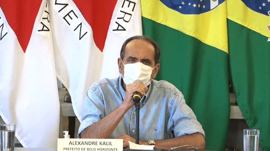 Prefeito de Belo Horizonte, Alexandre Kalil, em coletiva de imprensa na prefeitura - Reprodução/Redes Sociais