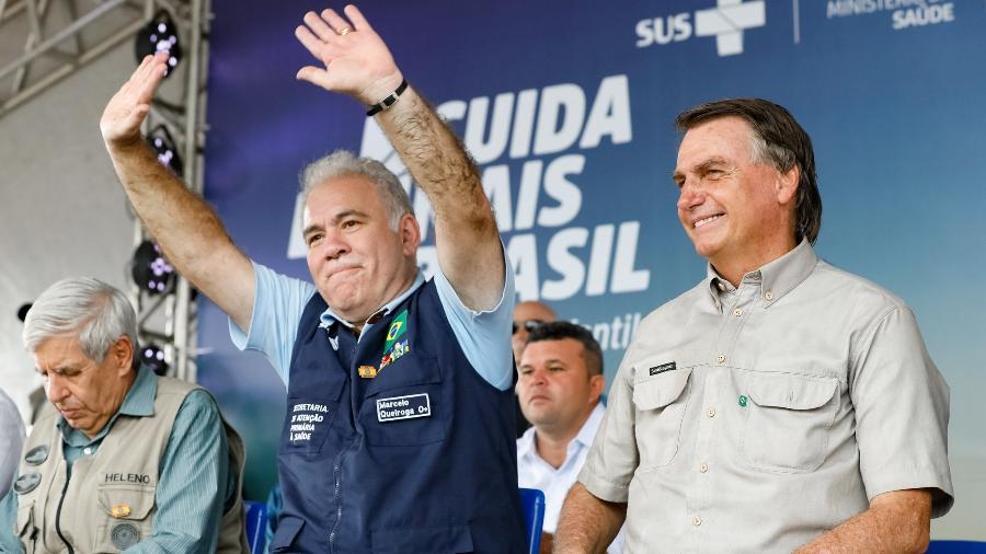 Ministro da Saúde Marcelo Queiroga ao lado de Bolsonaro - Alan Santos/PR