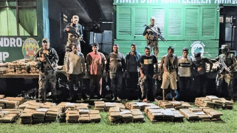 Policiais apreenderam 1,5 tonelada de maconha com brasileiro