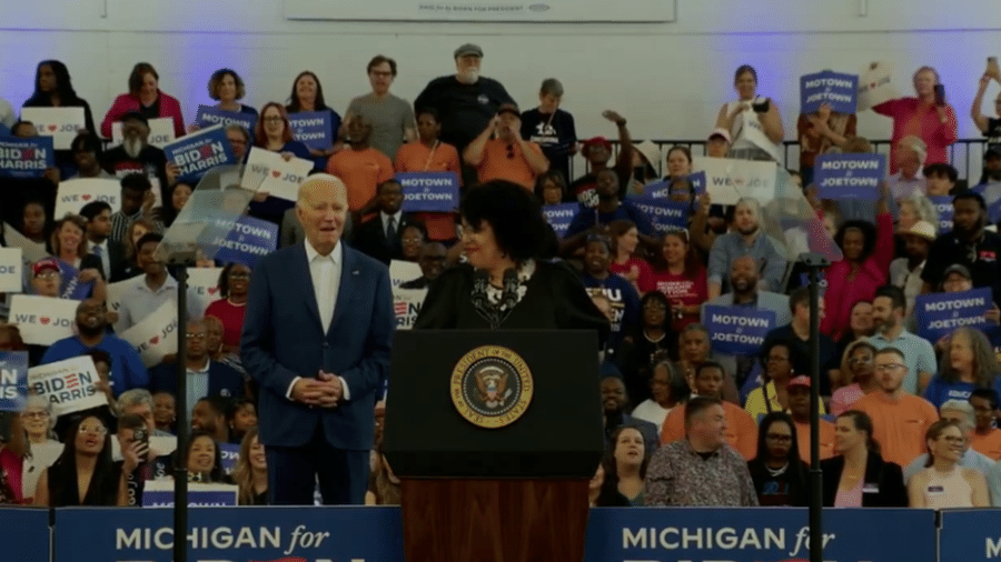 Joe Biden participa de comício em Detroit (EUA)