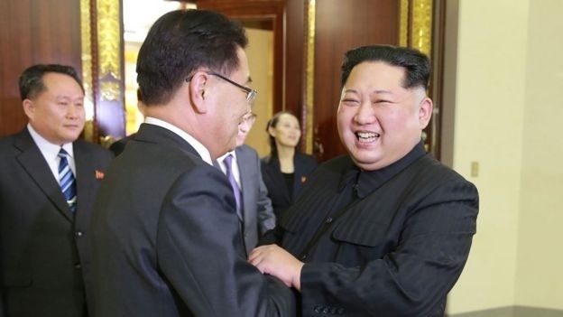 Antes do anúncio de encontro entre EUA e Coreia do Norte, representantes da Coreia do Sul haviam se encontrado com Kim Jong-un em Pyongyang