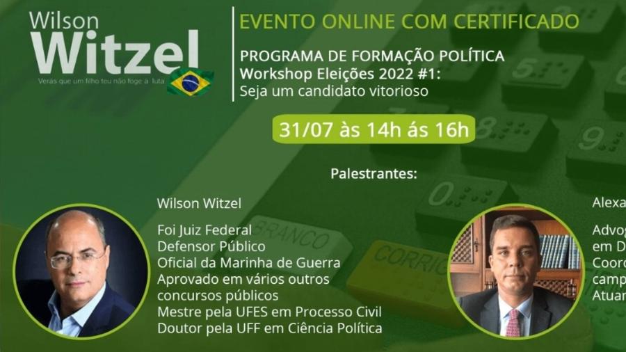 Wilson Witzel vai ministrar curso gratuito para "candidatos vencedores" - Divuklgação