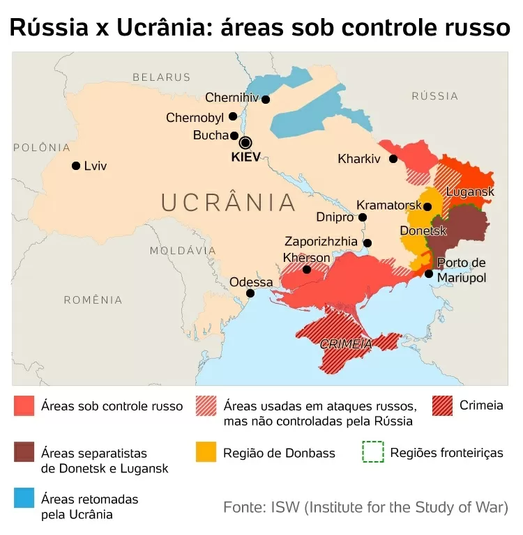 Mapa Rússia invade a Ucrânia - 26.02.2022 - Arte UOL - Arte UOL