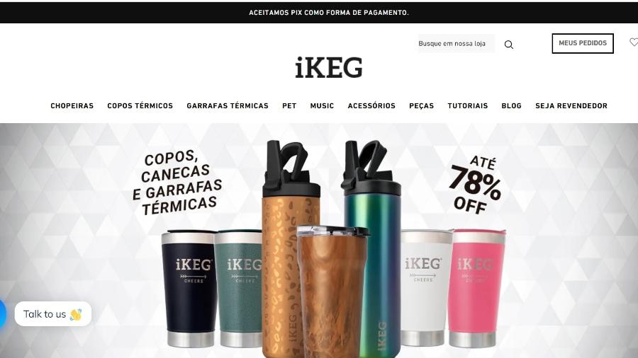 Ikeg oferece diversos produtos em promoção: copo térmico custa R$ 89,90 - Reprodução