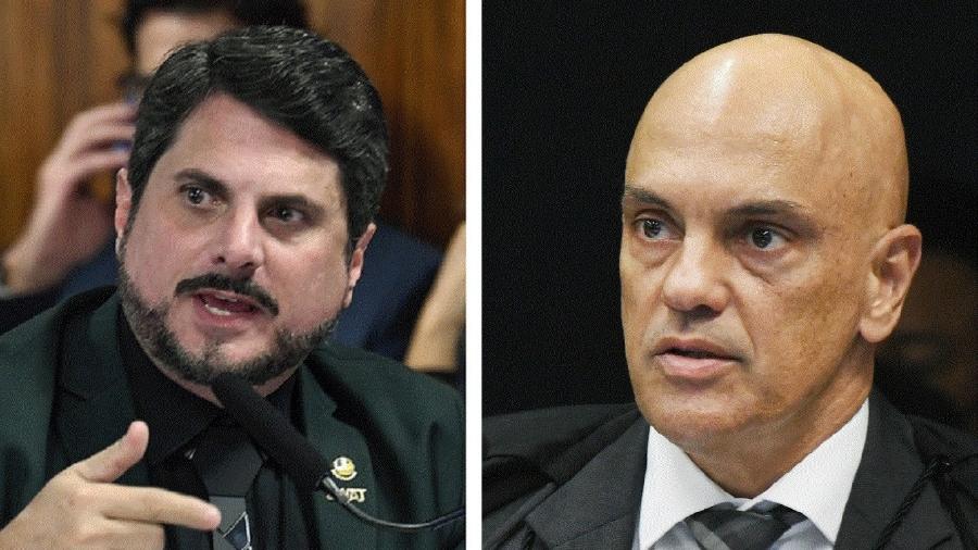 Senador Marcos do Val e o ministro Alexandre de Moraes, do STF - Jefferson Rudy/Agência Senado e Carlos Moura/SCO/STF