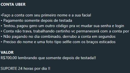 uber - Reprodução/WhatsApp - Reprodução/WhatsApp
