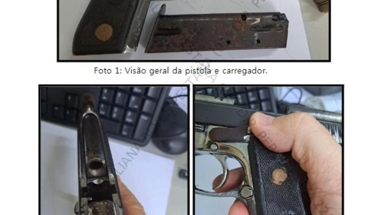 Arma ligada à morte do soldado Patrick Bastos Reis, morto em operação no Guarujá (SP)