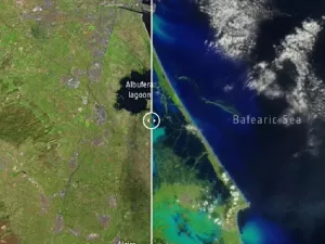 Imagens de satélite mostram antes e depois de inundações na Espanha