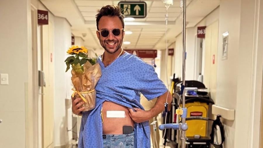 Thiago Amaral, 42, após a cirurgia Thiago Amaral, 42, após a cirurgia
