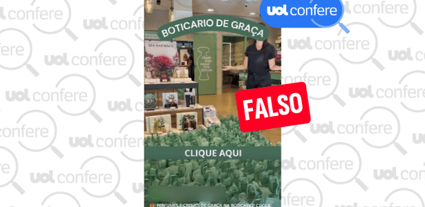 Anúncio de kits gratuitos de O Boticário para quem responder quiz é golpe