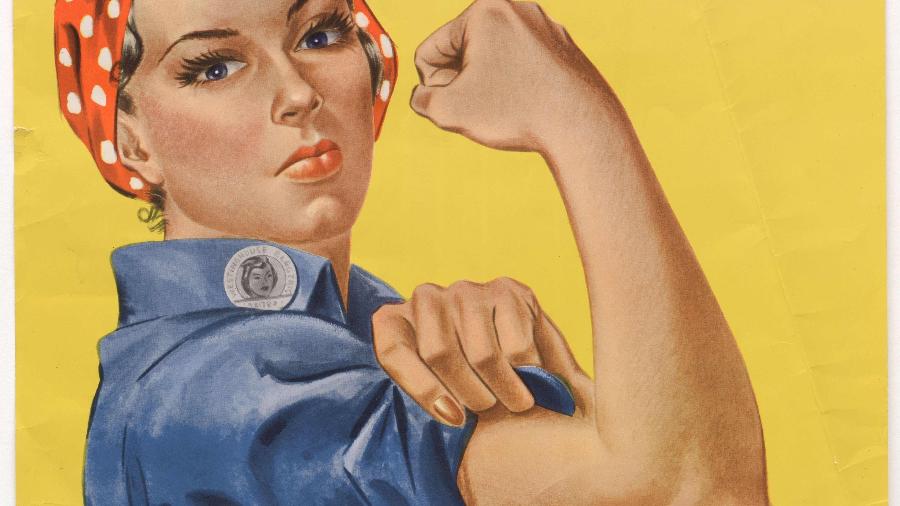 Cartaz "We Can Do It", da Segunda Guerra Mundial, com a personagem Rosie the Riveter - AFP