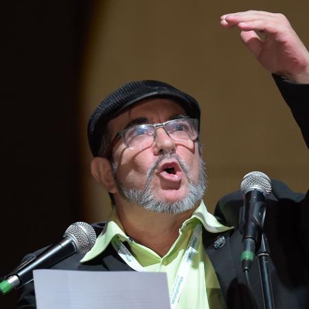 O ex-líder das Farc, Rodrigo Londoño, conhecido como "Timochenko", em Bogotá O ex-líder das Farc, Rodrigo Londoño, conhecido como "Timochenko", em Bogotá