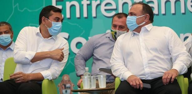 O governador do Amazonas, Wilson Lima, e o ministro da Saúde, Eduardo Pazuello