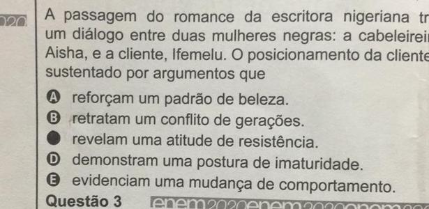 Vcs tbm acaharam essa questão racista? : r/enem