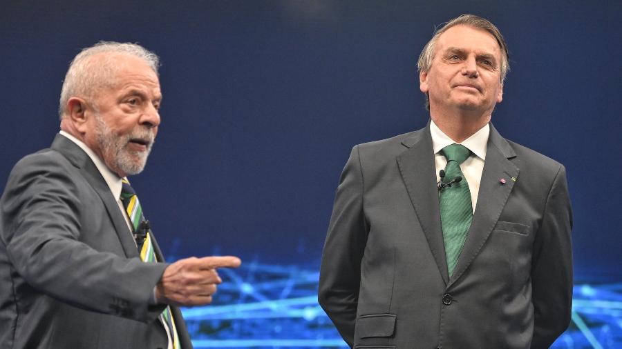 Lula e Bolsonaro durante debate na Band - Renato Pizzutto/Band