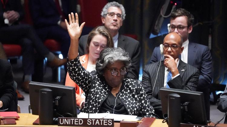 A embaixadora dos EUA nas Nações Unidas, Linda Thomas-Greenfield;  os EUA vetaram resolução proposta pelo Brasil