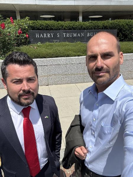 Paulo Figueiredo e Eduardo Bolsonaro nos EUA