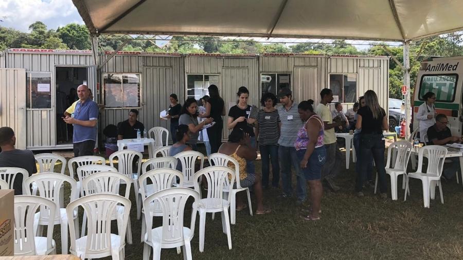 Local onde a polícia faz carteiras de identidade durante mutirão para retirada de documentos em Brumadinho, Minas Gerais - Luciana Amaral/UOL