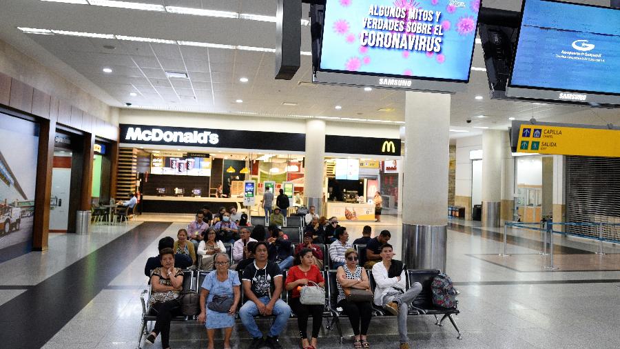 13.mar.2020 - Aeroporto Internacional Jose Joaquin de Olmedo, em Guayaquil, Equador - Santiago Arcos/Reuters