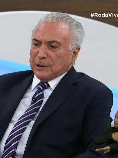 Michel Temer participa do programa Roda Viva