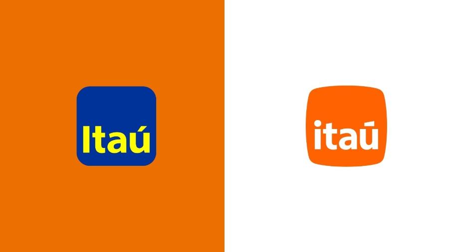 Novo logo do Itaú ao lado do anterior