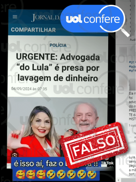 10.set.2024 - É falso que Deolane Bezerra seja advogada de Lula; ela é apoiadora do presidente