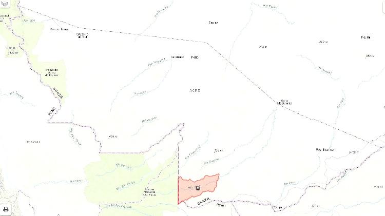 Área da Terra Indígena (TI) Mamoadate, no Acre