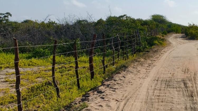 Cerca montada pela empresa em área da JE Pescados