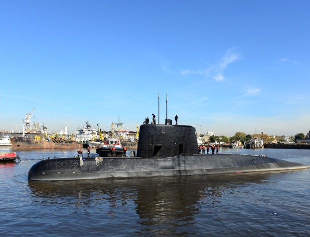 Foto do submarino argentino ARA San Juan em 2014, antes do desaparecimento - Xinhua News Agency