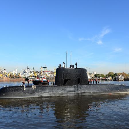 2.jun.2014 - Foto do submarino argentino ARA San Juan, que desapareceu com 44 pessoas a bordo em 15 de novembro de 2017 - Xinhua News Agency