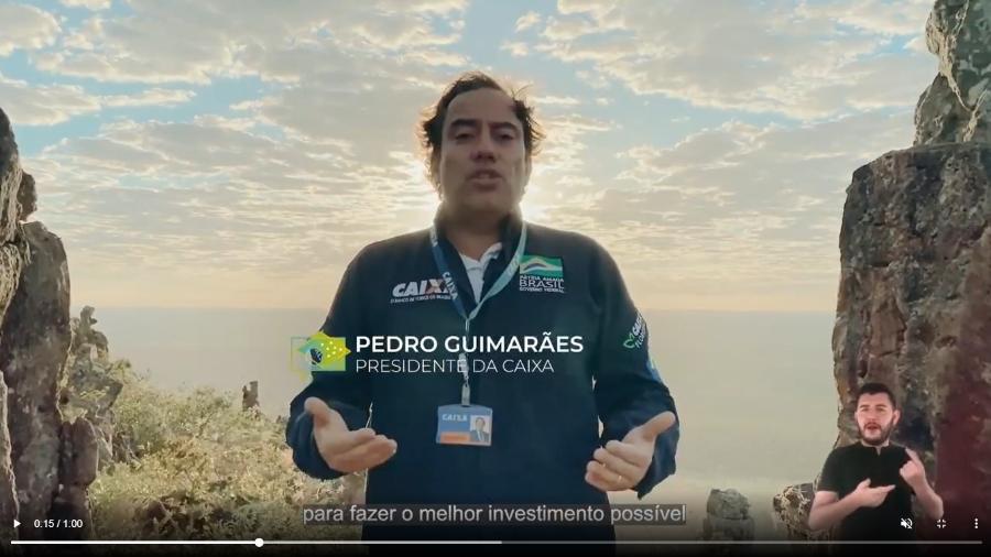 Vídeo divulgado pela Caixa em seu perfil oficial exalta a figura do presidente do banco, Pedro Guimarães - Reprodução/Instagram