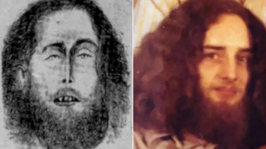 Nicolas Paul Grubb em retrato falado e em imagem dos anos 70; o montanhista foi identificado como o "Homem do Pináculo" após quase 50 anos