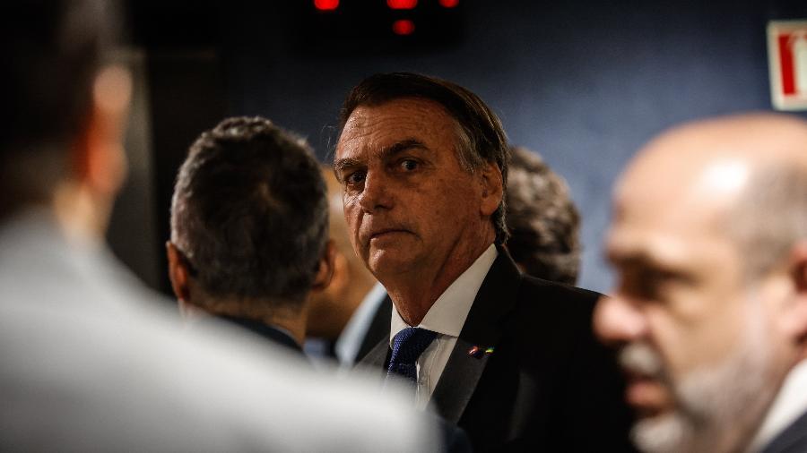 O ex-presidente Jair Bolsonaro durante sessão de interrogatório na Primeira Turma do STF O ex-presidente Jair Bolsonaro durante sessão de interrogatório na Primeira Turma do STF