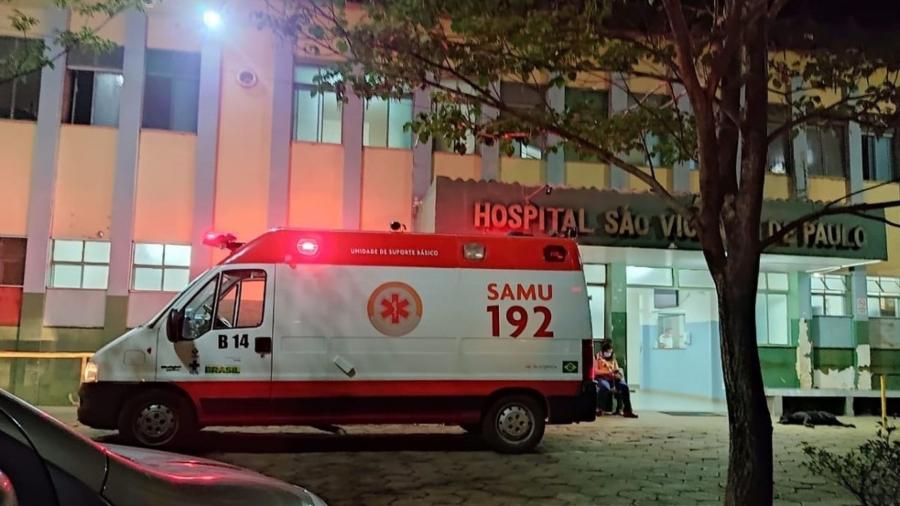 Entrada do Hospital São Vicente de Paulo, onde Bruno Wellerson Goulart dos Santos foi socorrido logo após ser atingido por raio - Divulgação/Carmo Web TV