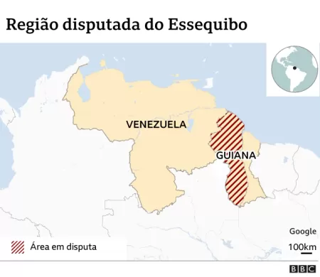 região disputada do Essequibo - BBC - BBC