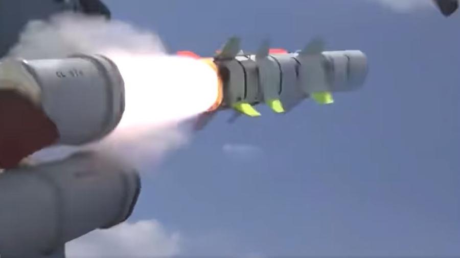 28.mai.2022 - O Ministério da Defesa da Ucrânia divulgou imagens de um lançamento do míssil Harpoon - Ministério da Defesa da Ucrânia