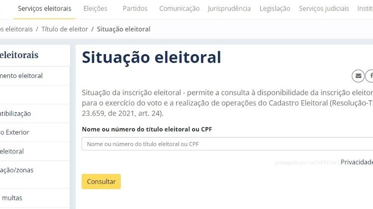 Como consultar a situação do título eleitoral - Passo a passo 1