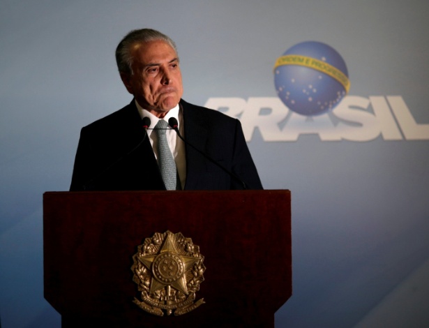O presidente Michel Temer em pronunciamento no Palácio do Planalto - Ueslei Marcelino/Reuters