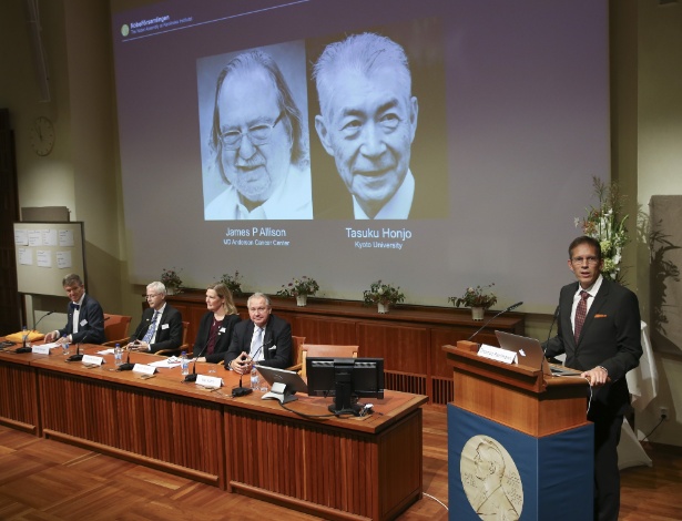 1.out.2018 - Comitê anuncia os vencedores do Nobel de Medicina - Ye Pingfan/Xinhua