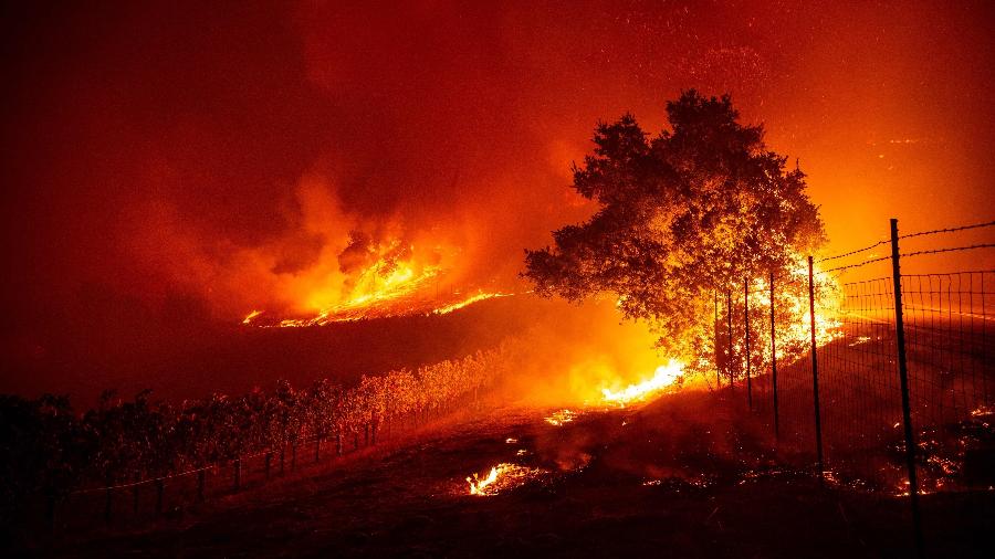 24.out.2019 - Incêndio atinge Califórnia - Josh Edelson/AFP