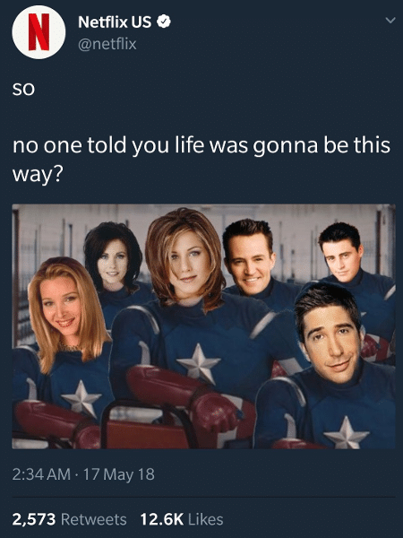 Netflix brinca com meme de Friends  - Reprodução/Twitter