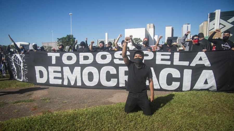 Manifestação contra o governo Jair Bolsonaro realizada em Brasília, em 7 de junho - Matheus W Alves/Estadão Conteúdo