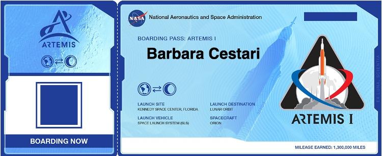 Ein Ticket, um Name auf der Artemis-Mission ins All zu bringen - Klon / Barbara Manara / NASA - Klon / Barbara Manara / NASA