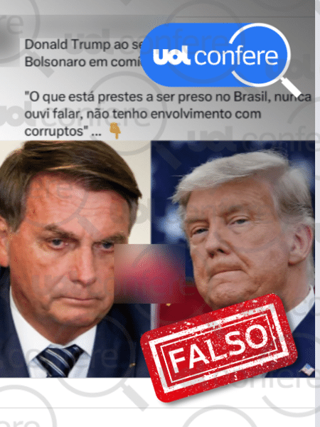 5.nov.2024 - É falso que Trump tenha falado que Bolsonaro é corrupto