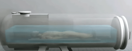 Simulação de cremação com água Simulação de cremação com água