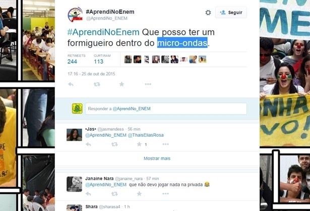 25.out.2015 - Questões do Enem 2015 viram motivo de piada nas redes sociais. Neste domingo os candidatos responderam questões sobre linguagens, códigos e suas tecnologias e matemática e suas tecnologias e fizeram uma redação