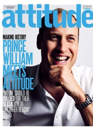Capa da revista LGBT "Attitude" com o príncipe William - Reprodução