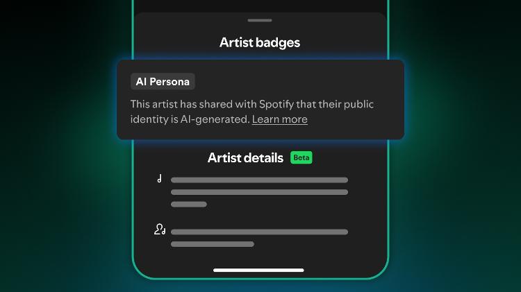 Spotify vai rotular perfis criados com inteligência artificial Spotify vai rotular perfis criados com inteligência artificial