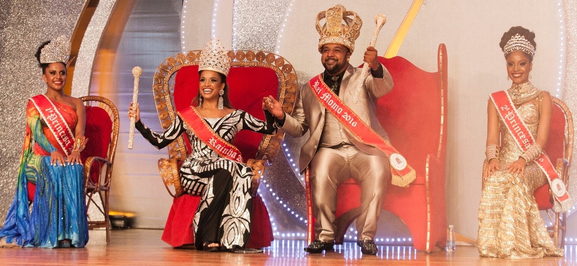Corte do Carnaval de 2016 de São Paulo: Verônica Bolani, da Vai-Vai, foi a Rainha do Carnaval; Ricardo Cardoso de Lima, empresário de 35 anos e 131 kg, foi o Rei Momo - Lucas Lima/UOL