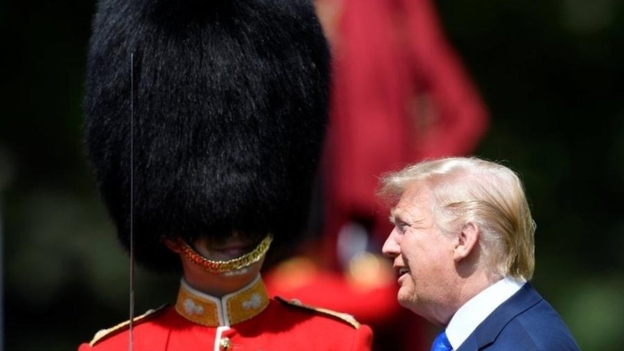 No primeiro dia da viagem ao Reino Unido, o presidente Donald Trump esteve no Palácio de Buckingham - Reuters